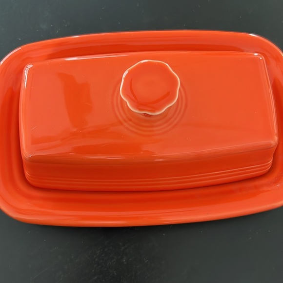 Orange Fiestaware butter dish - Picture 2 of 5